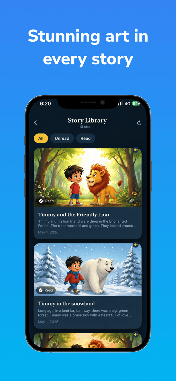 AI bedtime story with watercolour illustration art made for your child
